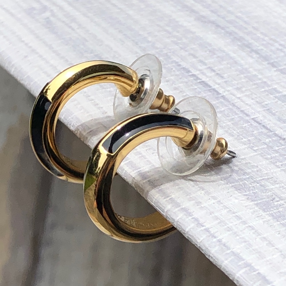 Gold and black enamel hoops